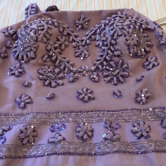 Mikael Aghal Beautiful lavender maxi long dress with shiny beads and sequins - Picture 8 of 10